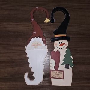 90s LTD Commodities Christmas Whimsy Santa & Snowman Door Hangers